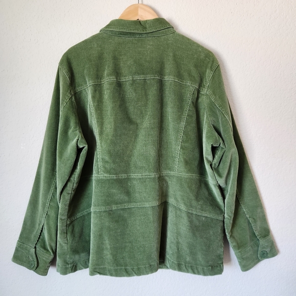 St. John's Bay Women's Green Corduroy Jacket, Size 1X - Picture 3 of 7